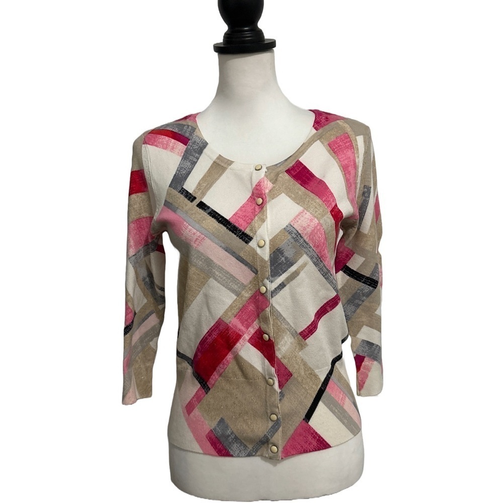 White House Black Market Geometric Cardigan. Small
